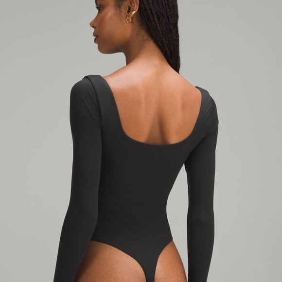 Lululemon Wundermost Ultra-Soft Nulu Square-Neck Long-Sleeve Bodysuit, Size S - Picture 2 of 6